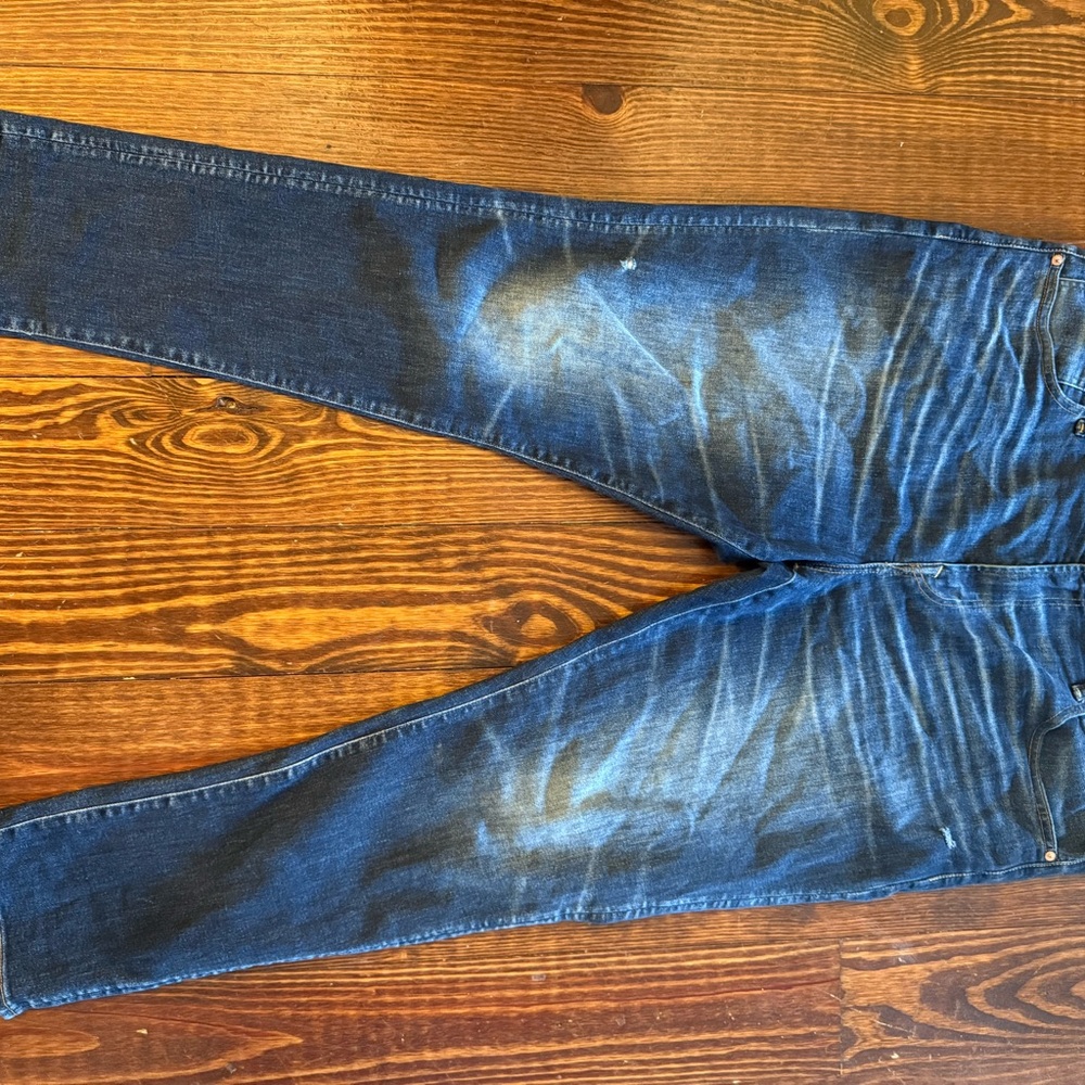 American Eagle Outfitters Blue Slim Jeans with Faded Pattern